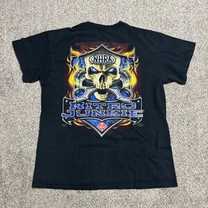 NHRA Nitro Junkie Skull Flame Graphic T Shirt